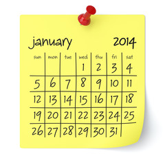 January 2014 - Calendar