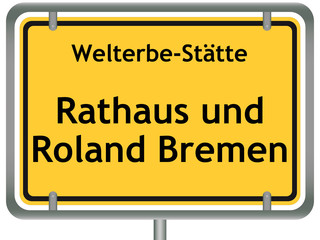 Fototapeta premium Welterbe-Stätten Rathaus und Roland in Bremen