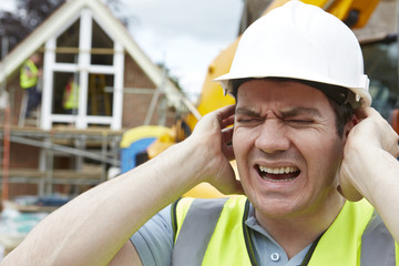 Construction Suffering From Noise Pollution On Building Site