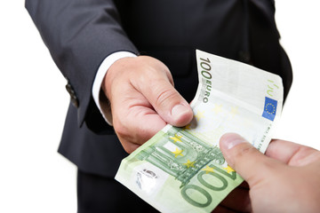 Businessman receives bill