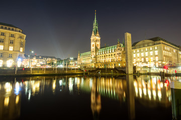 Fototapeta na wymiar The center of Hamburg at night
