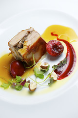 Piglet with cherries.