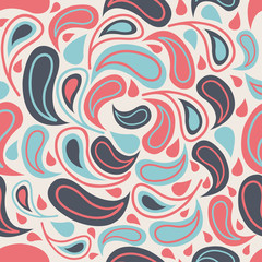 Abstract seamless pattern in pink and blue tones