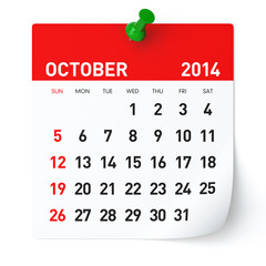 October 2014 - Calendar