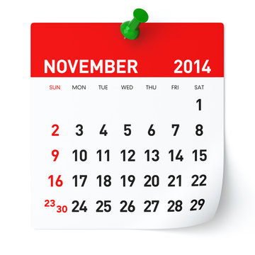 November 2014 - Calendar