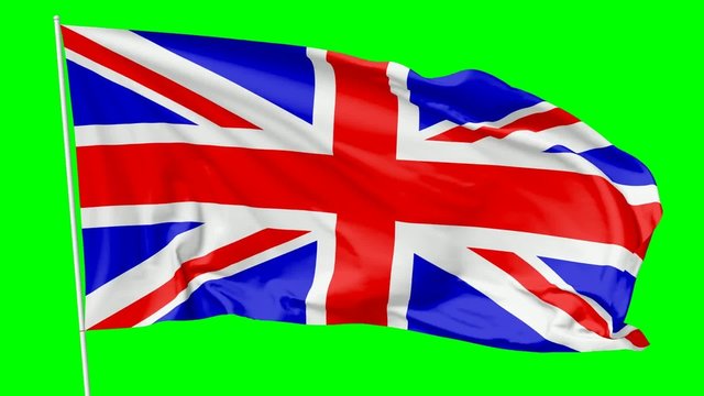 Flag of United Kingdom of Great Britain on flagpole