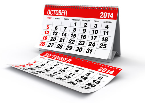 October 2014 - Calendar