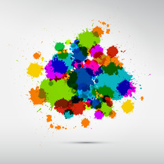 Colorful Vector Stains, Blots, Splashes Background