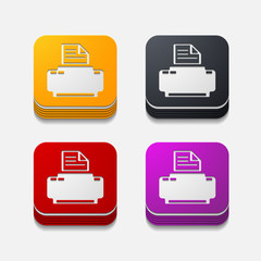 square button: printer
