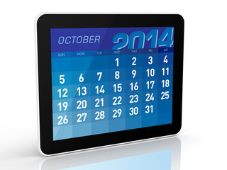 October 2014 - Tablet Calendar
