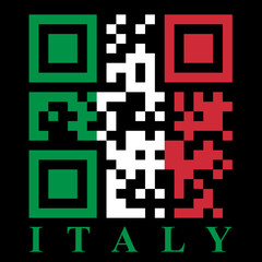 Italian QR code flag, vector