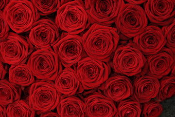 Red rose wedding arrangement
