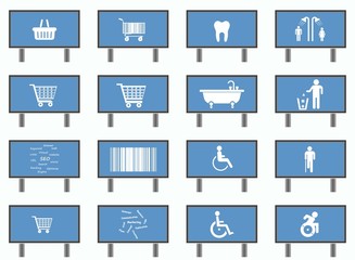 Symboles dans 16 panneaux d'affichages publicitaires