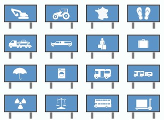 Symboles dans 16 panneaux d'affichages publicitaires