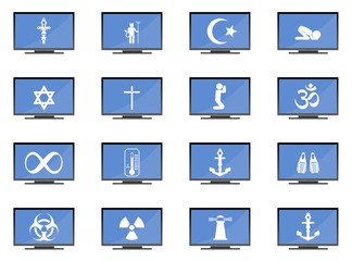 Symboles dans 16 écrans de télévisions