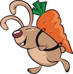 Милый кролик с морковью