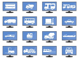 Transports dans 16 écrans de télévisions
