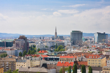 View of Vienna from the Ferris wheel in the Prater. Austria