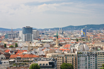 View of Vienna from the Ferris wheel in the Prater. Austria