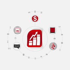 Set of sticker design. Technology business concept