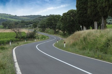 Curve sulla strada per Montalcino