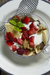 Breakfast cereals and strawberry