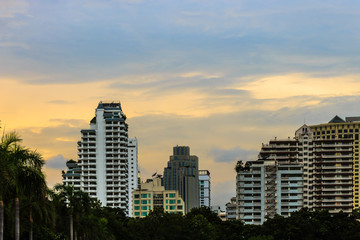 Buildings at evening