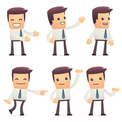 set of manager character in different poses
