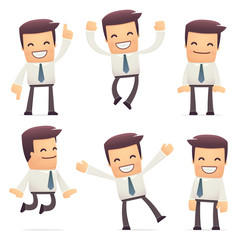 set of manager character in different poses
