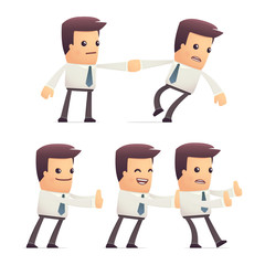 set of manager character in different poses