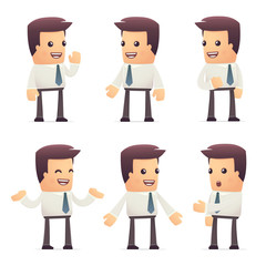 set of manager character in different poses