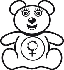 Frau Teddybär lachen Venussymbol