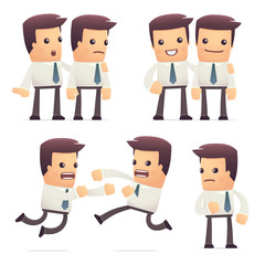 set of manager character in different poses