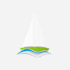 realistic design element: sailboat