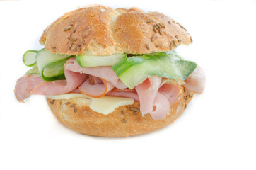 Sandwitch with prag ham, cucumber