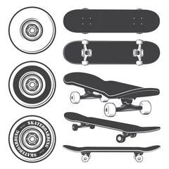  Set of skateboards and skateboarding wheels. © ivan mogilevchik