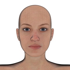 女性の顔アップ