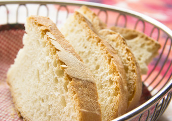 Sliced bread in a basket