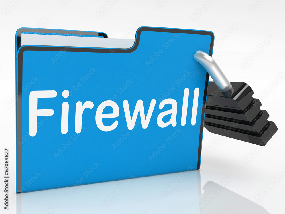 Poster Firewall Security Represents No Access And Administration