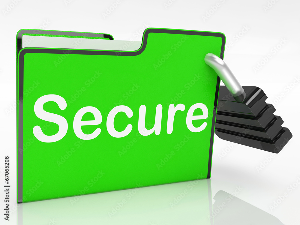 Poster secure file indicates business organize and protect