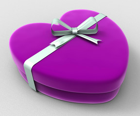 Heart Gift Means Valentines Day And Celebrate