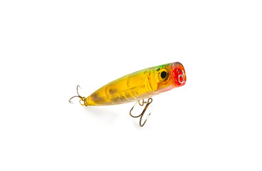 Fishing Lure (Wobbler Popper) Isolated on White Background