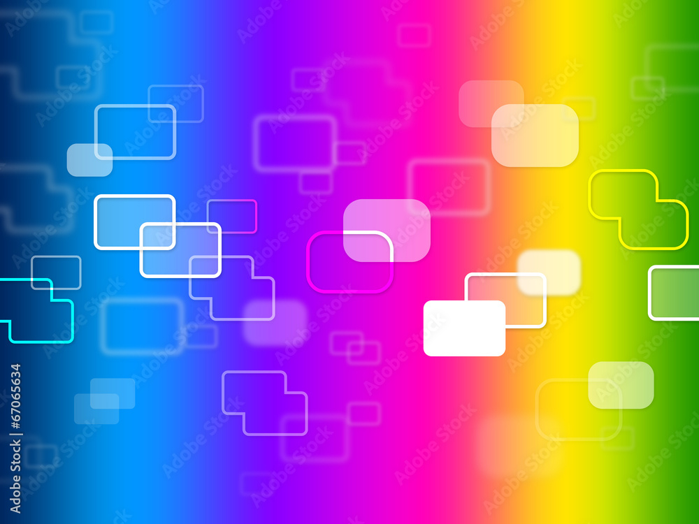 Poster squares background indicates hi tech and abstract