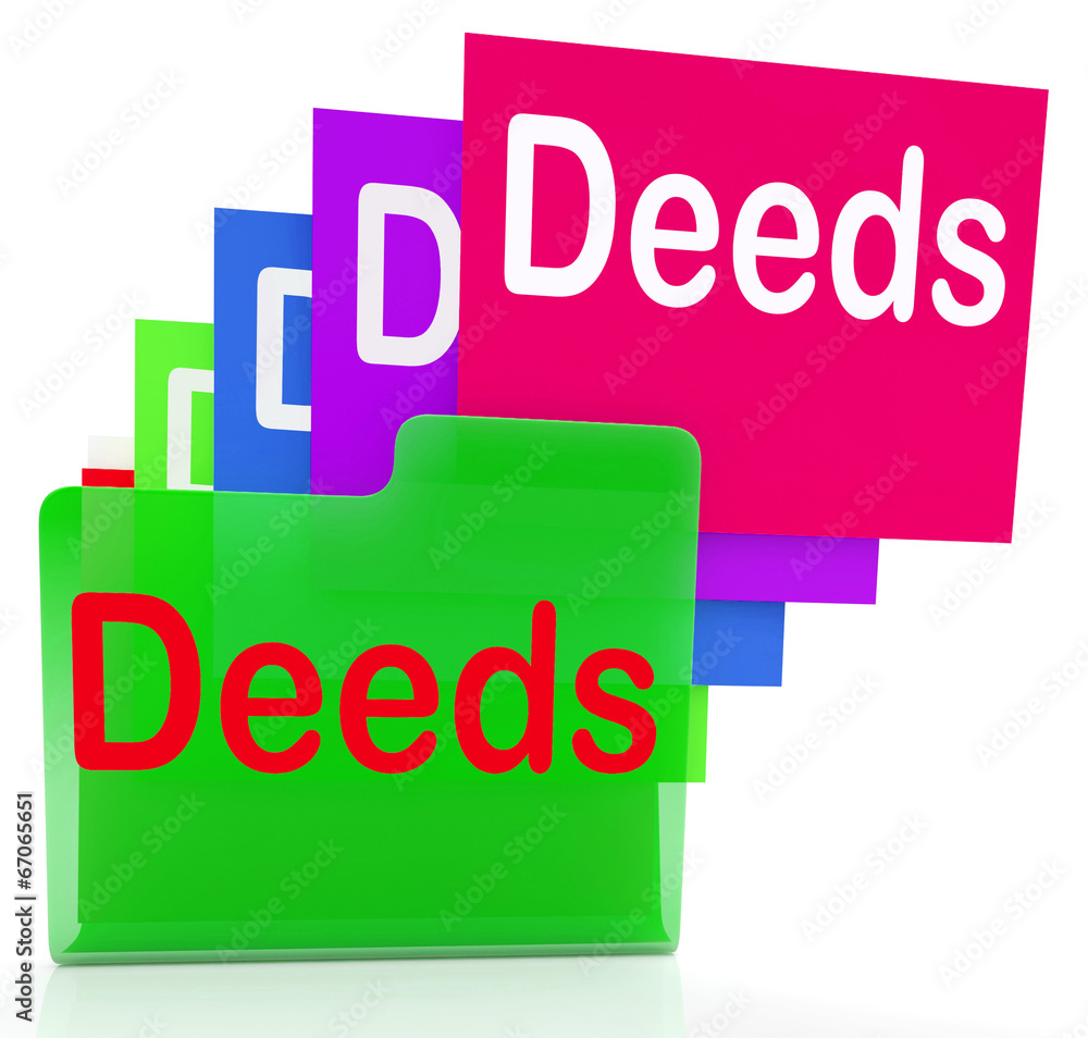 Poster deeds files indicates document ownership and title