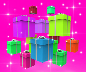 Giftboxes Celebration Represents Parties Party And Package