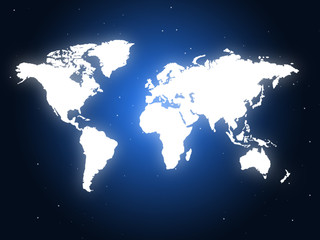 Fototapeta na wymiar Blue World Represents Globally Design And Globalize