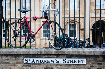 Sign for Cambridge St Andrews street, England, UK