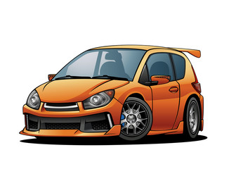 Orange Subcompact Car