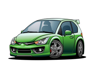 Fototapeta premium Green Subcompact Car