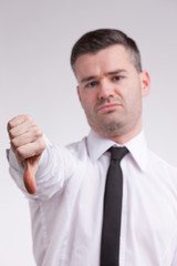 man thumbs down